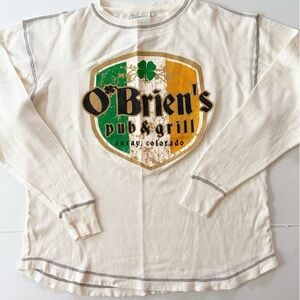 J.America Waffle Knit T Shirt Women’s XL White Creamy Colorado O’Brien’s Irish